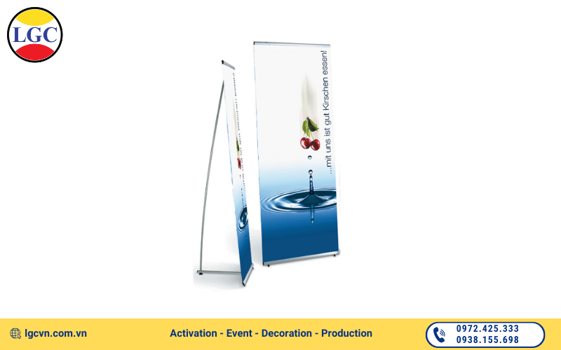 mẫu standee chữ L